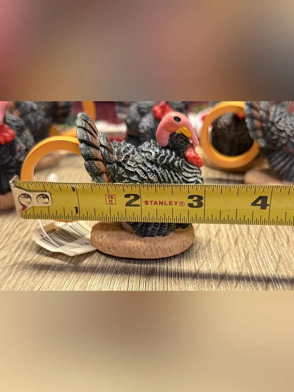 Vintage Turkey Napkin Rings Set 6 Dayton's MarshallField's Hudson's Thanksgiving